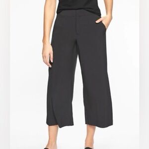 Athleta Black Tribeca Cropped Wide-Leg Pants